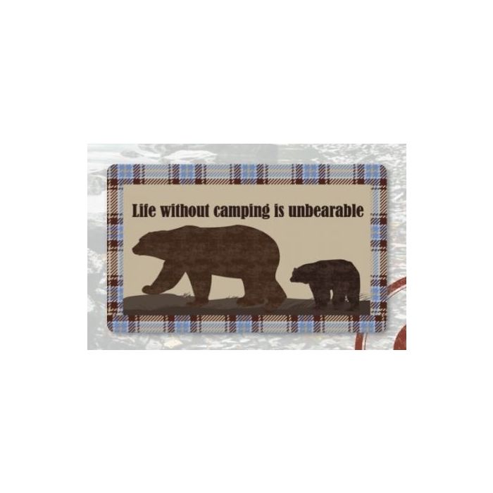 "Life Without Camping Is Unbearable" Kitchen Mat