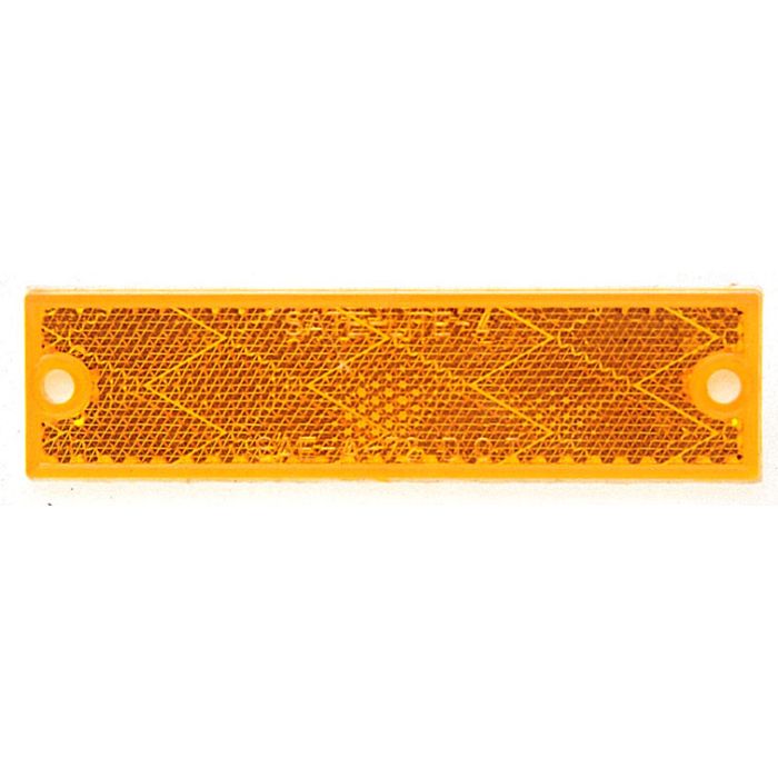 Peterson Mfg Rectangular Amber Reflector W/ Mounting Holes B487A Front