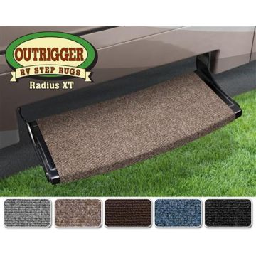 Prest-O-Fit Walnut Brown 22" Outrigger Wraparound Radius XT RV Step Rug