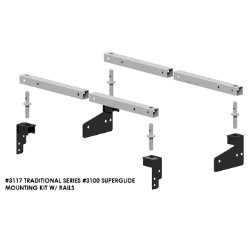 PullRite Traditional Series #3100 SuperRail 12K Mounting Kit for 2007-2019 Chevrolet/GMC 1500 Trucks (Super Short Beds)