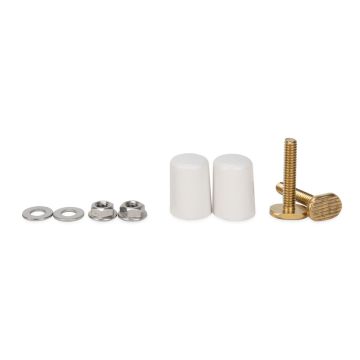 Camco Replacement Bone Floor Mounting Caps & Hardware for Premium Ceramic RV Toilet