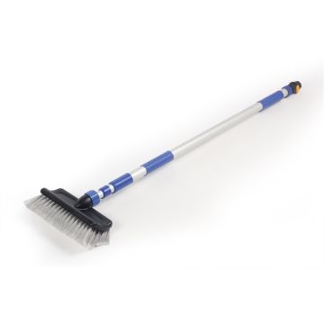 Camco RV Flow-Through Wash Brush w/ Adjustable Teardrop Shaped Aluminum Handle 47"-74" L