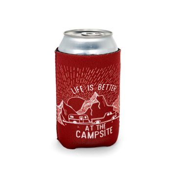 CAMCO Life is Better at the Campsite Burgundy Sunrise Can Holder 