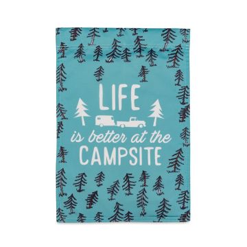 Life Is Better at the Campsite Garden Flag RV Sketch