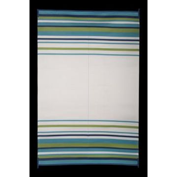 Faulkner 9' x 12' Aqua/Navy/Lime/White Deluxe Multi-Purpose Mat