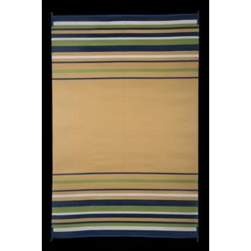 Faulkner 9' x 12' Navy/White/Lime/Beige Deluxe Multi-Purpose Mat