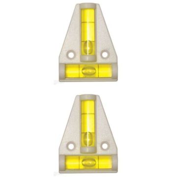 RV Designer White Screw-On 2-Way Bubble Level-Set Of 2