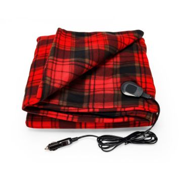 Camco 12 Volt Red/Black Plaid Heated Blanket 