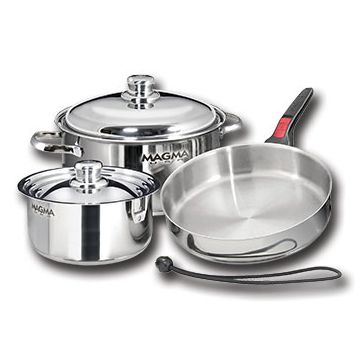 Magma 18-10 Stainless Steel Nesting Cookware 7-Piece Set