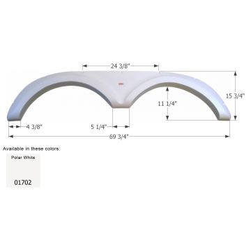 Icon Polar White Jayco Tandem 5th Wheel Travel Trailer Fender Skirt FS1702