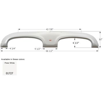 Icon Polar White Keystone Tandem 5th Wheel Travel Trailer Fender Skirt FS1727