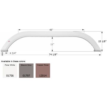 Icon Polar White Carriage Tandem 5th Wheel Travel Trailer Fender Skirt FS1756