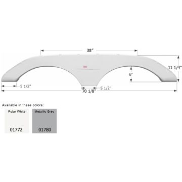 Icon Polar White Keystone Tandem 5th Wheel Travel Trailer Fender Skirt FS1772