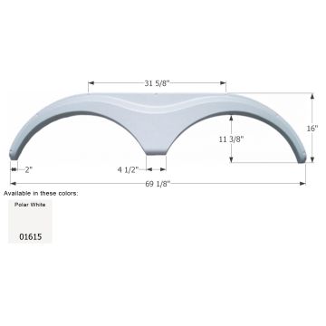 Icon Polar White Heartland Tandem 5th Wheel Travel Trailer Fender Skirt FS763