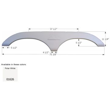 Icon Polar White Keystone Tandem Fender Skirt FS772