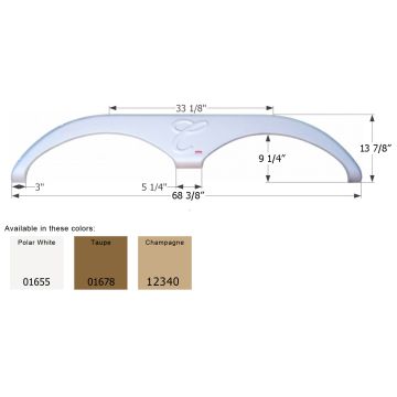 Icon Taupe Forest River Cardinal Tandem 5th Wheel Travel Trailer Fender Skirt FS785