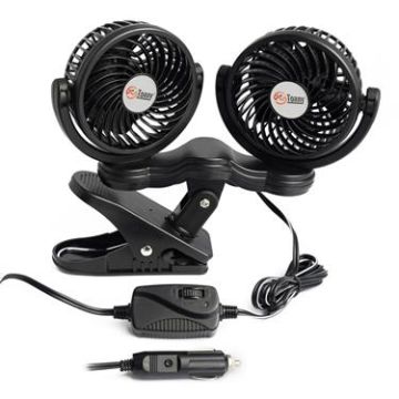 Prime Products 12 Volt Dual Head Clip On Mount Fan