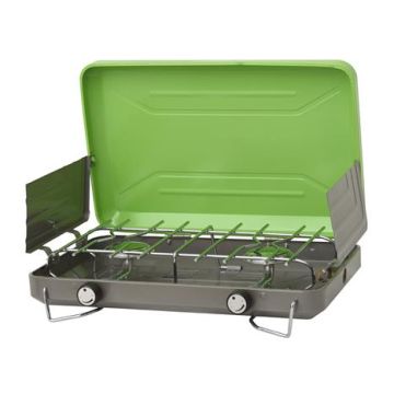 Flame King Portable 2 Burner Stove with Wind Blocking Panels