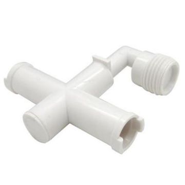 Dura Faucet White Exterior Shower Diverter Tee