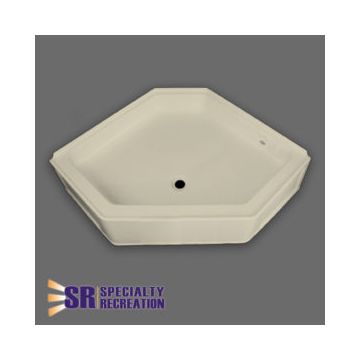 Specialty Recreation 34" x 34" Front Center Drain Neo Angle Shower Pan - Parchment