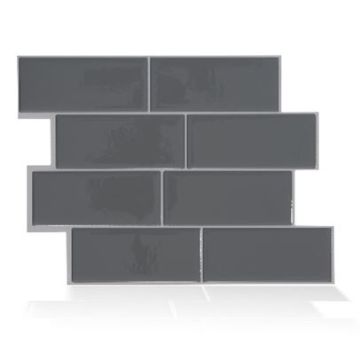 Patrick Industries Metro Grigio Kitchen/Bathroom Smart Backsplash Tiles - 4 Pack