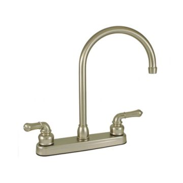 Empire Brass Company Brushed Nickel Teapot Handle Gooseneck Kitchen Faucet